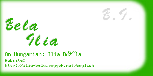 bela ilia business card